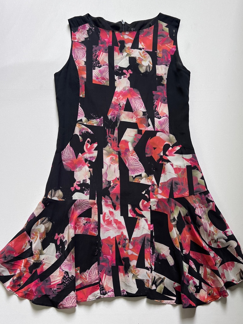 PINKO 100% silk printed floral mini dress